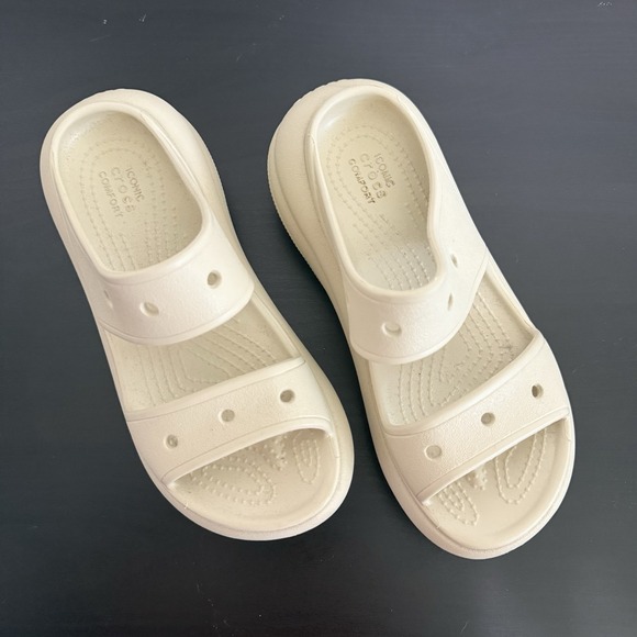 CROCS Cream Sandals - Picture 2 of 8